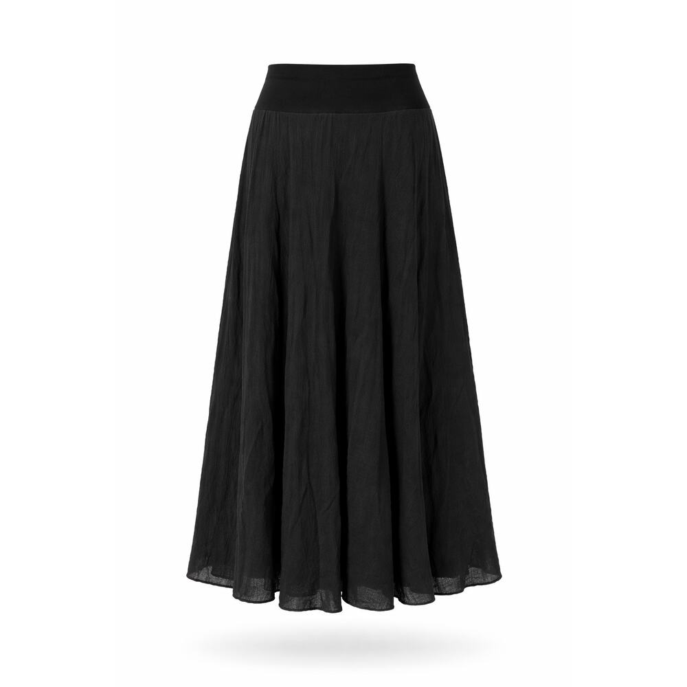 Rock & Rose Black Boho Skirt Medium Gauze Layered Raw Edge Elastic Waist